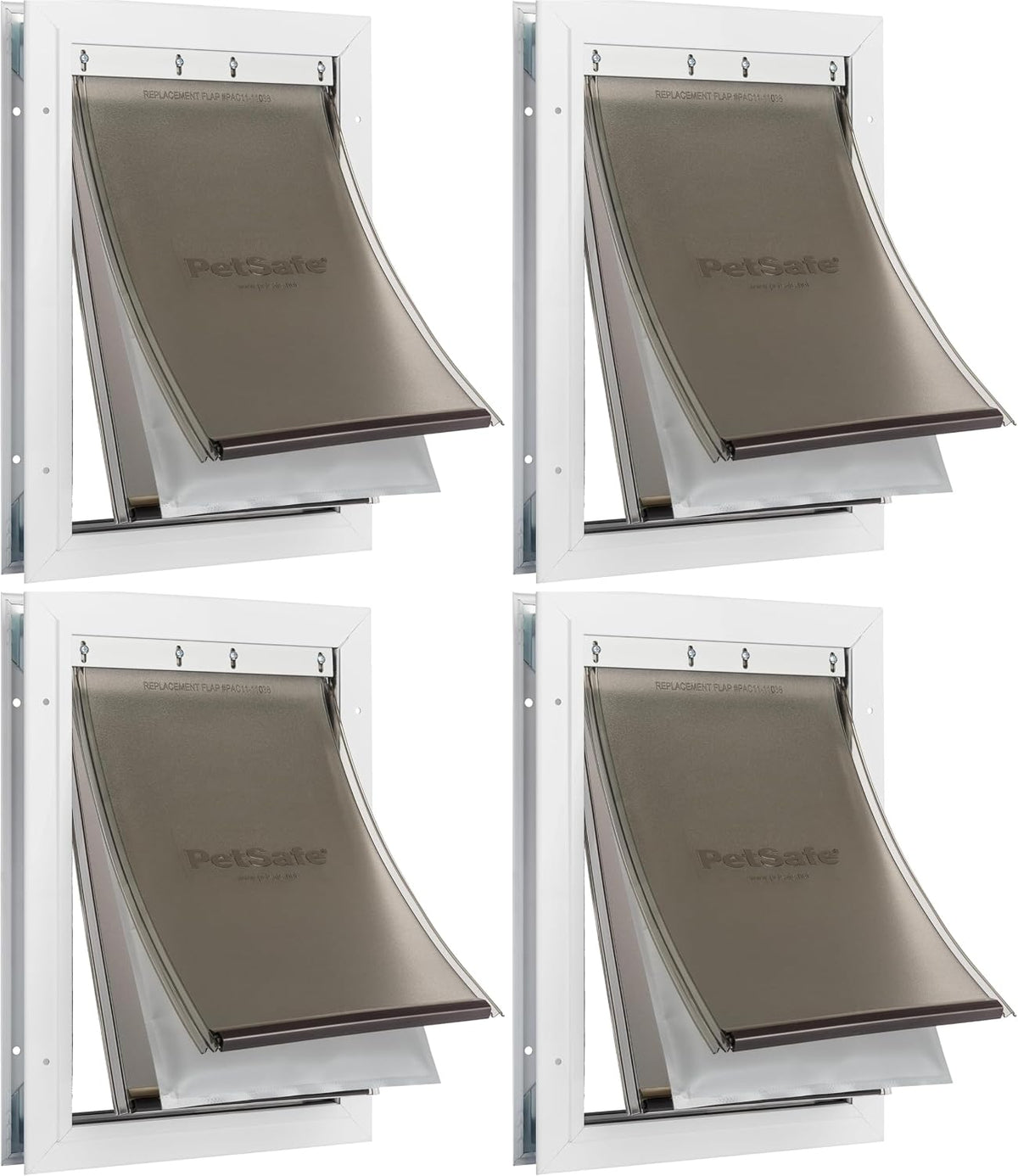 PetSafe Extreme Weather Aluminum Dog Door, 3-Flap Insulated - Aluminum Pet Door / Medium (Pack of 4)