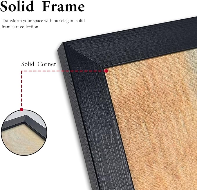Quorin Boho Mountain Large Wall Art Abstract Pictures Lake Pine Tree Forest Foggy Sunset Wall Decor Nature Landscape Canvas Print Painting Artwork for Bathroom Living Room Bedroom 36L x 24W