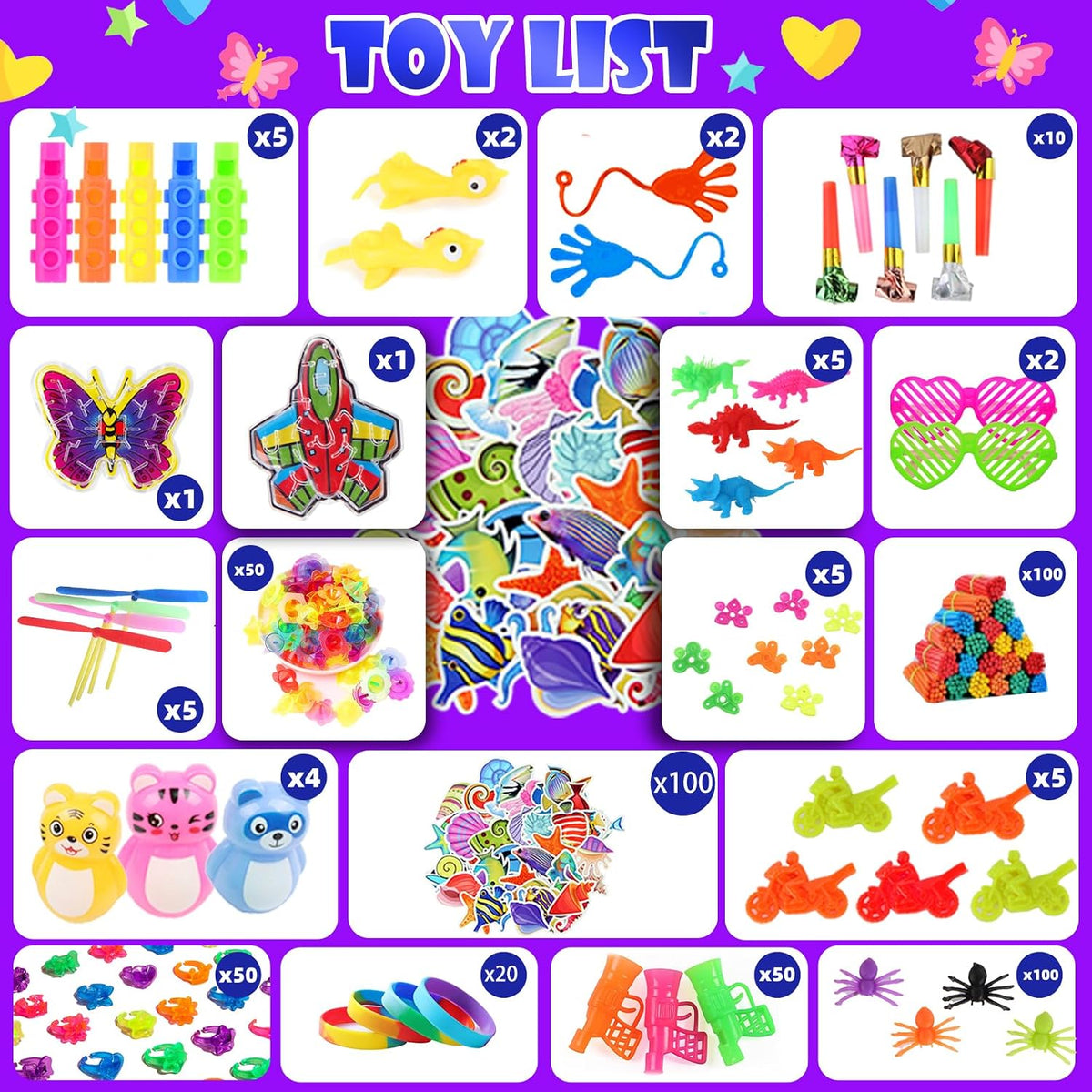 1000Pcs Bulk Party Favors for Kids, Fidget Toys Pack - Fidget Toys 01 - image 3