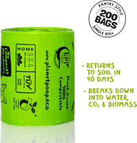 PLANET POOP Home Compostable Dog Poop Bags Extra-long with Handles - 200 Count (Pack of 1) - image 2