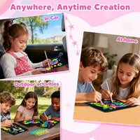 ZMLM Scratch Paper Art-Crafts Gift: 2 Pack Rainbow Notebooks Supplies - Pink & Yellow - image 4