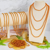 Huskein Bead Necklace, 33" Colorful Mardi Gras Beads Necklaces - Orange / 120 - image 4