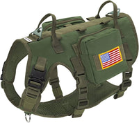 Forestpaw Tactical Dog Harness for Medium Dogs, Service Dog Vest - S:Chest 17-25",Fit 20-35lbs / Green