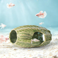 Pink Aquarium Decor Ceramic Cute Strawberry Betta Fish Tank Cave – Essentials for Fish - Tall Cactus-green / Cactus