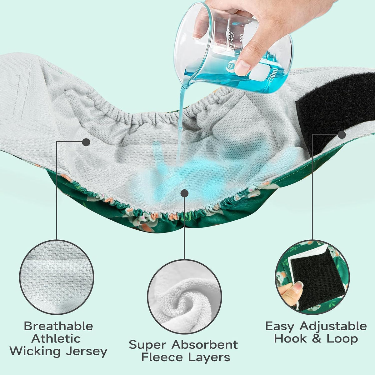 Washable Belly Bands for Male Dogs, Reusable Dog Diapers Male - Small(11"-14") / Octopuses+Plain - image 2