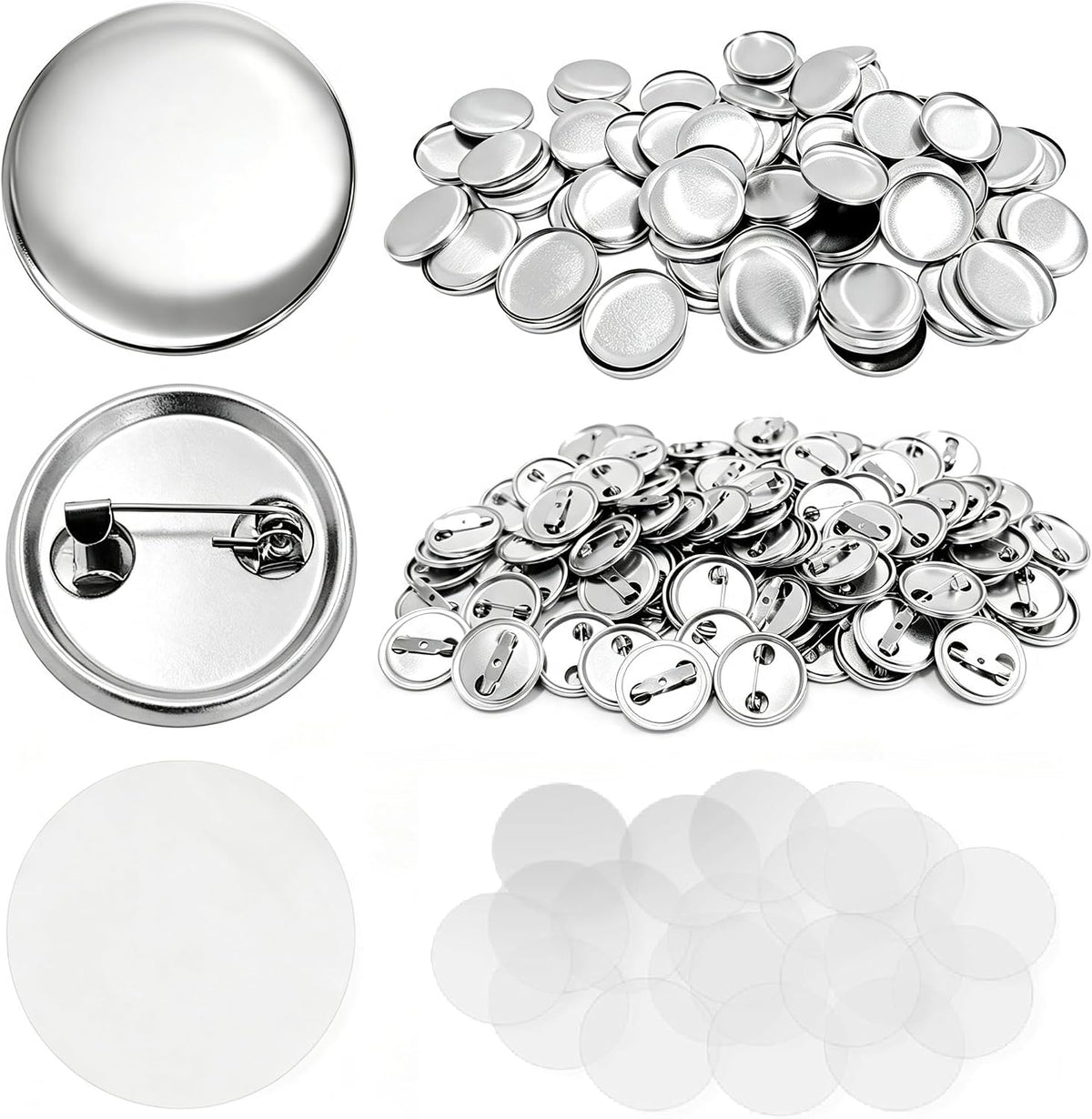 300 Pcs 58mm/2.28 inch Button Maker Supplies - 25mm/0.98 inch - Button Supplies Button Parts