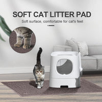 Cat Litter Box Mat, 47" x 35" Large Waterproof Litter Trapping Mat – Daily Care for Cats - Sand Grey / 2X-Large（47" x 35") - image 3