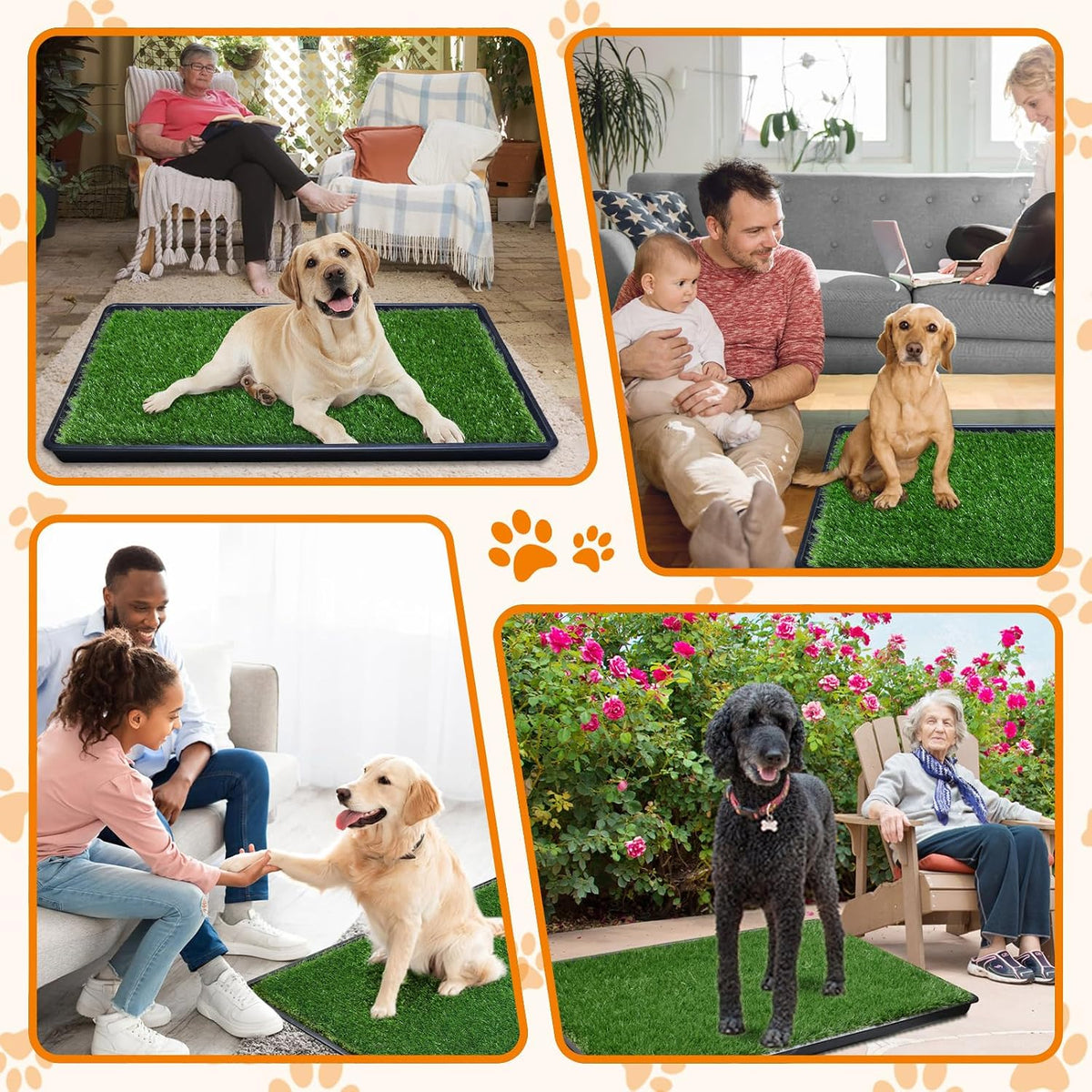 LOOBANI 33.2in x 21in Replacement Artificial Grass for Dogs Potty - 33.2"x21" - image 3