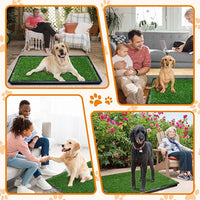 LOOBANI 47.6"x29.2" Extra Large Dog Grass Potty Tray - Dog Litter Box with 2-Pack Replacement Artificial Grass Puppy Training Pads - Potty Tray for Balcony Apartment Indoor Outdoor Use