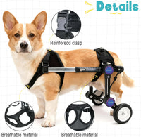 Dog Wheelchair for Back Legs, Adjustable Mobility Cart for Dog – Essentials for Dogs - Black for 6.5-11.1lb - image 3