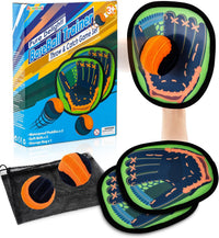 Aywewii toss and catch game with sticky hook and loop paddles and soft balls - view 3