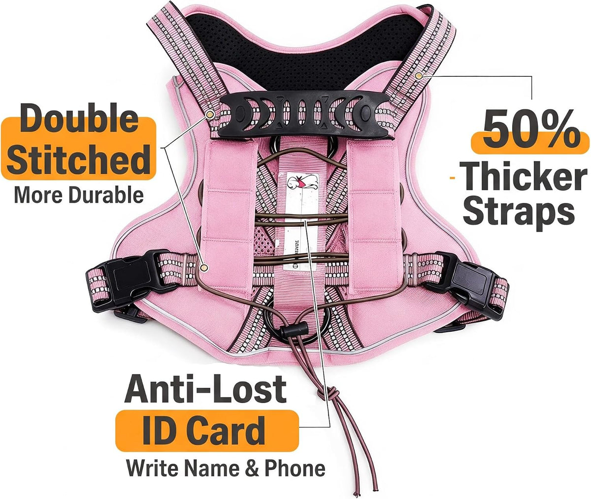 Dog Harness and Leash Set for Large Dogs - Pink / L - image 4