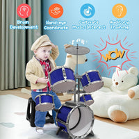 CHADRIGIVS kids drum set with bass drum pedal, cymbal, drumsticks and four-legged stool - view 7
