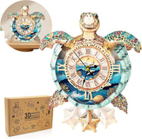 Halloween 3D Puzzles for Adults Halloween Puzzle Clock Adult Craft – Fun for Kids & Family - Turtle Clock