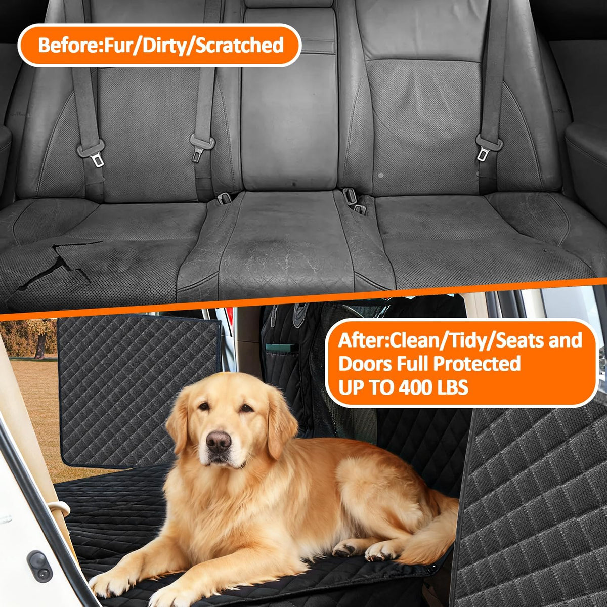 Dog Car Seat Cover for Back Seat Extender for Dogs - image 4