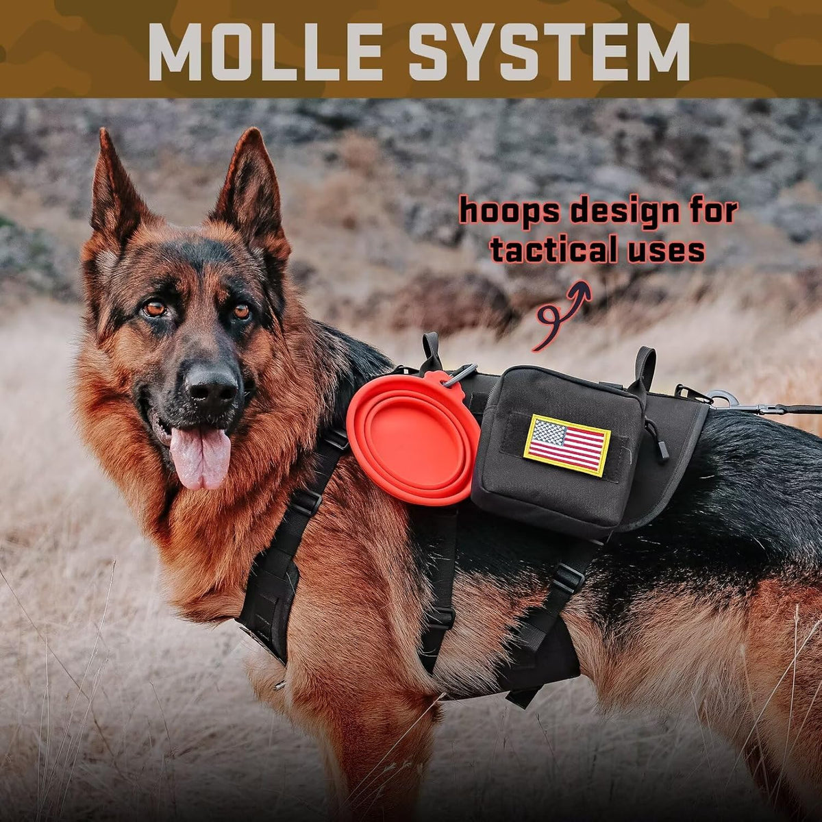 Forestpaw Tactical Dog Harness for Medium Dogs, Service Dog Vest - S:Chest 17-25",Fit 20-35lbs / Black - image 4