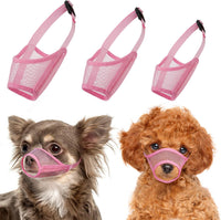 Mesh Dog Muzzle Suits for Small Medium Large Dogs Dog Muzzle Set – Essentials for Dogs - Pink / Small 3 PCS(XXS-S)