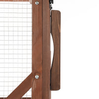 Large 2-Tier Outdoor Wooden Cat Enclosure on Lockable Wheels, Solid Fir Cat Cage with Multi-Level Platforms & Resting Ho