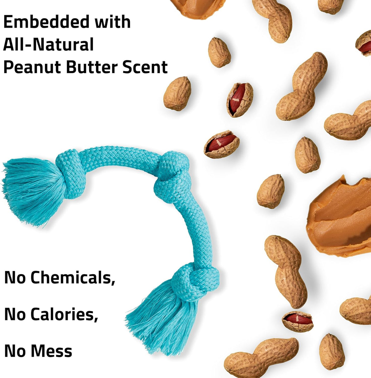 Playology Tug Rope Dog Toys for Large Dogs, Peanut Butter Scent - Jumbo (VALUE 2-Pack) / Peanut Butter & Beef - image 4