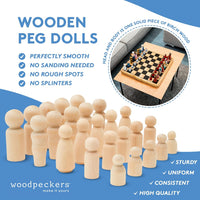 Woodpeckers Wood Peg People Set - Complete Family Set - 40 Pieces - image 2