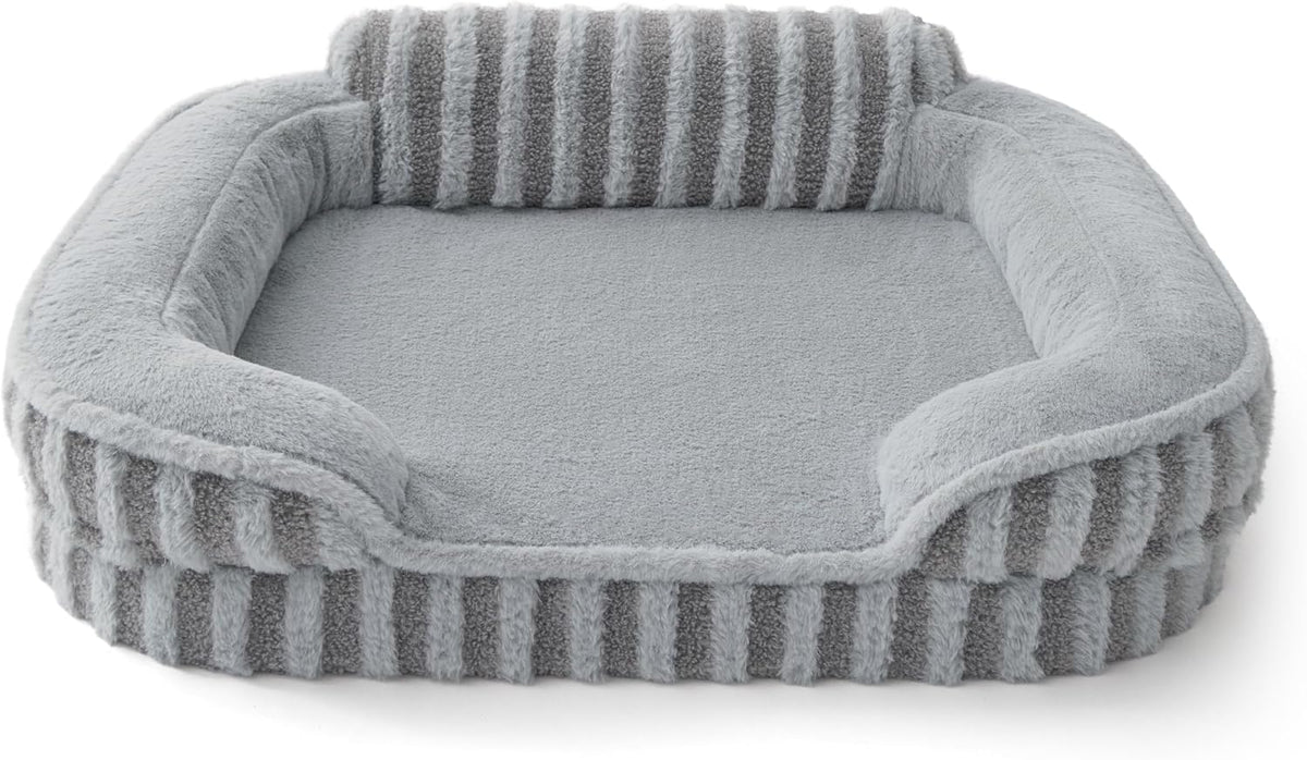 LE SURE Cute Cozy High Back Orthopedic Dog Beds Medium Size Dog - 24.0"l X 18.0"w X 6.0"th / Grey - image 2