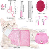 9 Pcs Cat Bathing Bag Set Cat Shower Bag - Pink - image 2