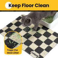 Conlun Cat Litter Mat Litter Trapping Mat - Chessboard - image 3