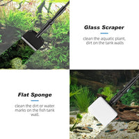 hygger Small Fish Tank Cleaner, Aquarium Cleaning Tools Kit with Handle, Seaweed Scraper, Fishing Net, Sponge Brush,Wall Brush (M)