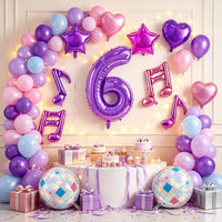 TONIFUL 40 Inch Red Number 3 Balloons Large Foil 3rd Birthday - Purple Music Set / Number 6 - image 4
