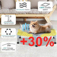 Kuntrust Elevated Outdoor Dog Bed, Medium Size, Cotton Material - Triangle / 6 sided Bolster Small - image 2