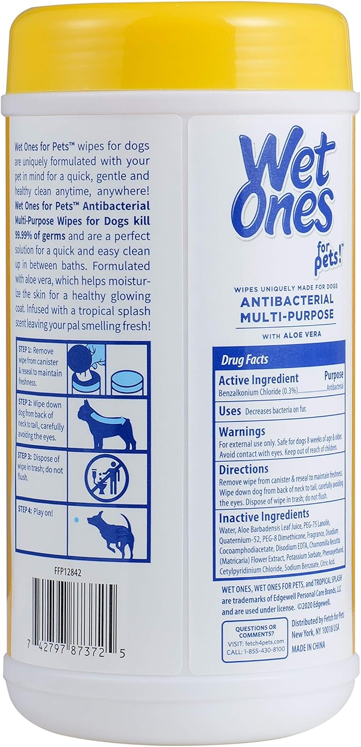 Wet Ones for Pets Antibacterial Dog Wipes - Tropical Splash / 50 Count (Pack of 3) - image 4