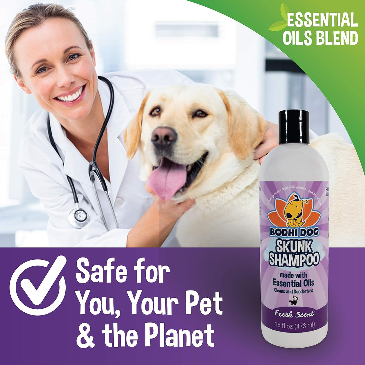 Bodhi Dog Skunk Shampoo | Skunk Smell Odor Remover Cleans & Deodorizes Using Essential Oils - Skunk Shampoo / 16 Fl Oz (Pack of 2)
