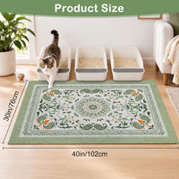 24"x15" Cat Litter Mat Non-Slip Washable Litter Box Mat – Daily Care for Cats - Green Mandala / 40X30in - image 3
