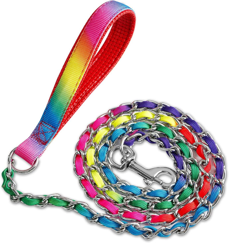 Metal Chain Dog Leash Chew Proof for Dogs - Colorful / 4FT 3.0mm (Medium dogs)