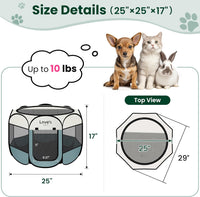 Love's cabin Pet Puppy Dog Playpen - Moss green / 25.0"L x 25.0"W x 17.0"H - image 3