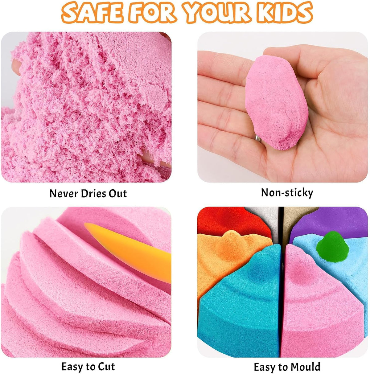 NiToy FlexiSand Toy Sand 2.2Lbs Moldable Sensory Sand for Kids - Pink - image 2