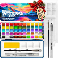 ARTISTRO 100 Watercolor Paint Set with Palette & Brushes for Adults - 50
