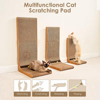 EHEYCIGA Cardboard Cat Scratcher for Indoor Cats - Brown / 17x13.1x32 - image 4