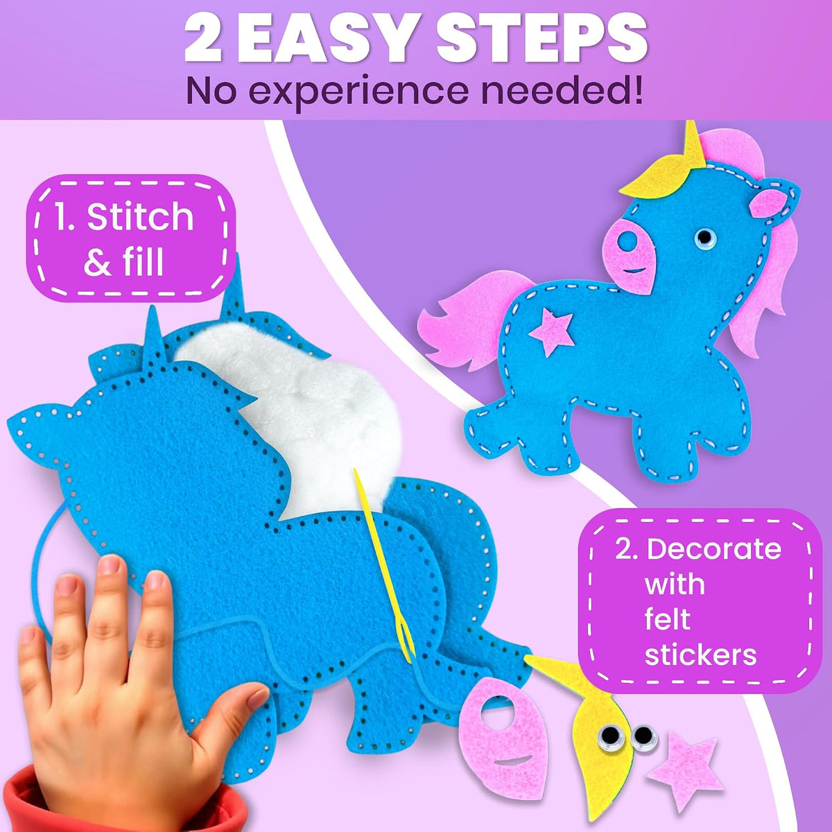 QUOKKA kids sewing kit with 12 felt toy projects and storage box - view 18