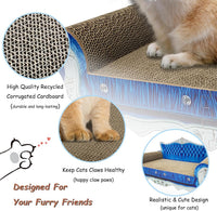 Luxury Cardboard Cat Scratcher Sofa Bed - Blue Crown - image 3