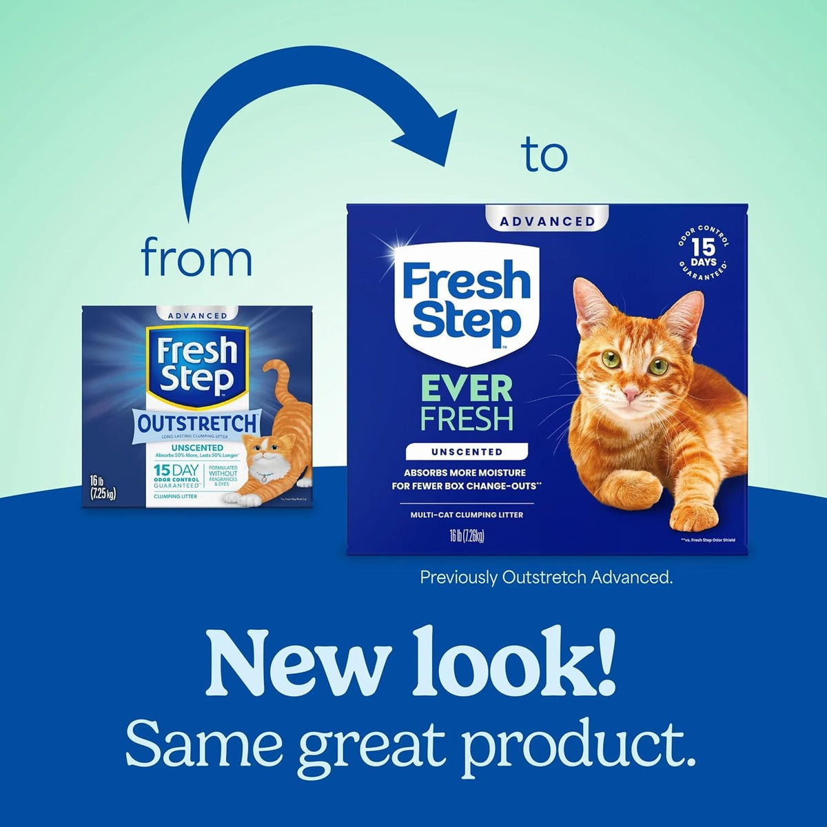 Fresh Step Advanced Simply Unscented Multi Cat Clumping Cat Litter - Advanced Outstretch - Simply Unscented / 32 lb - image 2