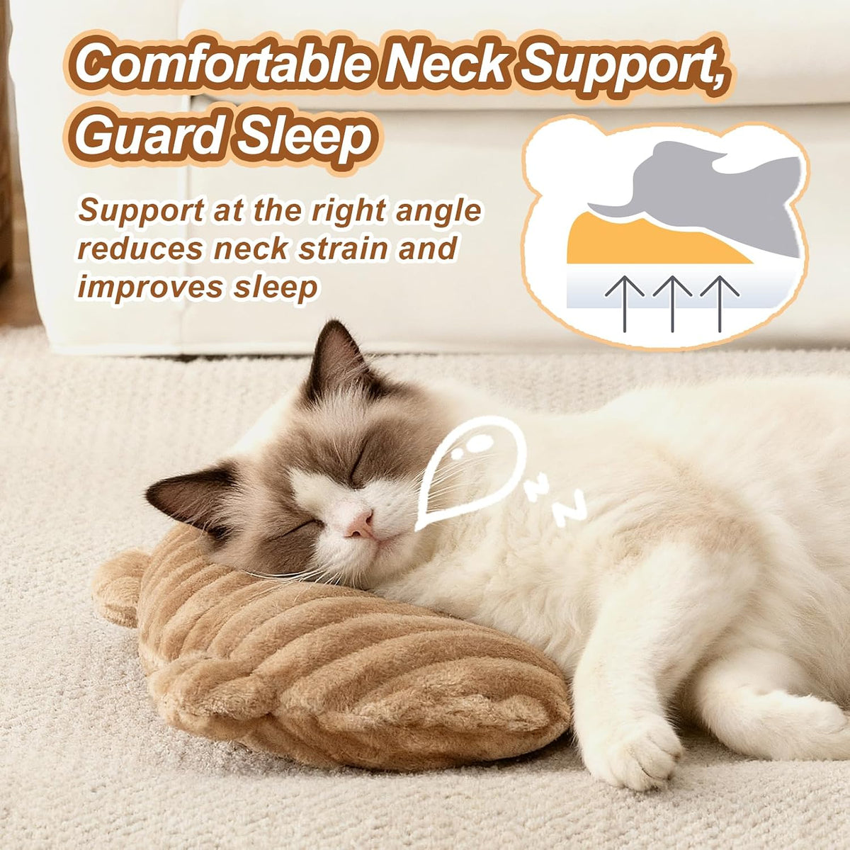 Dog Calming Pillow, Soft and Neck-Friendly - Medium ( 11" × 8" ) / Coffee - image 2