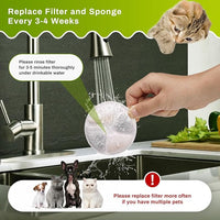 10 Set Cat Water Fountain Filters for 2L/67oz Round Stainless Steel Pet Water Fountain, ZEKIRY Pet Water Fountain Filters, Triple Filtration Replacement Filters(10 Filter, 10 Sponge, 10 8D Sponge)