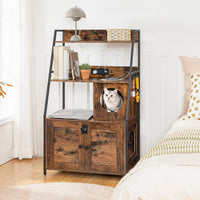 HOOBRO Litter Box Enclosure with 2 Storage Shelves - Rustic Brown + Black - image 3