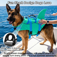 Fragralley Shark Dog Life Jacket - Medium / Shark-Green+Blue - image 2