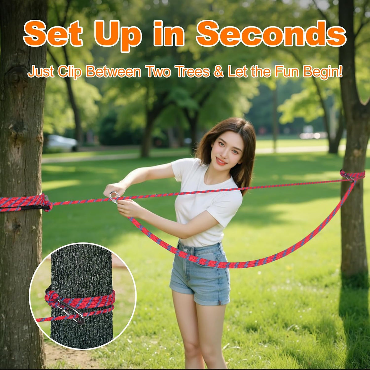 50ft Dog Tie Out Cable, Dog Leash, Long Leash for Dogs Outside - 50FT / Red - image 3