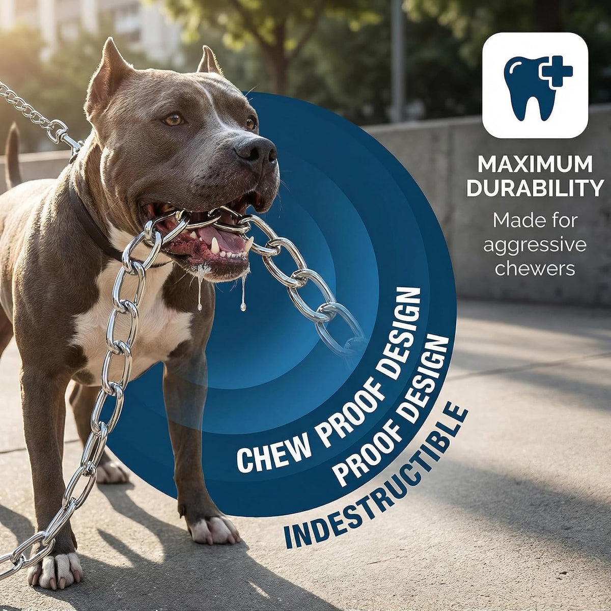 Heavy Duty Dog Chain Leash - 6 ft. x 3.0 mm (25-120 lbs.) - image 2