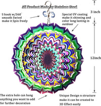 FONMY Wind Spinner Mandala Starry Sky 12 inch 3D Stainless Steel - 12inch / Mdl09 - image 3