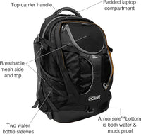 Kurgo G-Train - Dog Carrier Backpack for Small Pets - Cat & Dog Backpack for Hiking, Camping or Travel - Chest Straps & Hip Belt - Reflective - Two Water Bottle Sleeves - Waterproof Bottom (Black)