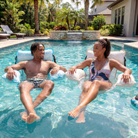 Aqua Monterey floating pool hammock chairs, 2 pack in aqua teal and beige - view 14